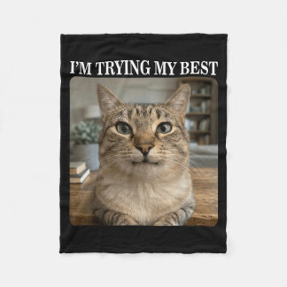 Lustige weinende Katzen-Meme für Männer Frauen Kin Fleecedecke