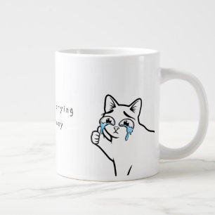 Lustige weinende Katzen-Meme-Tasse Ich weine nic Jumbo-Tasse