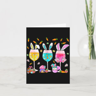 Lustige Weingläser Hase mit Ostkorb Frühling Karte
