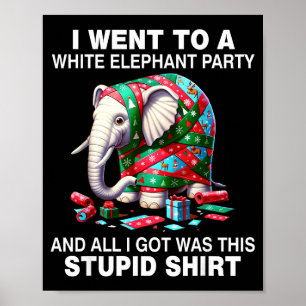 Lustige Weiße Elefant Geschenk Verpackter Elefant  Poster