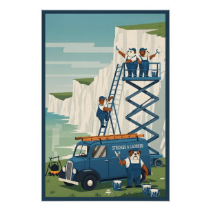 Lustige Weiße Klippen von Dover Poster