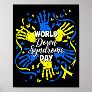 Lustige Welt Down-Syndrom-Bewusstsein Kinder Junge Poster