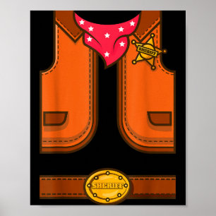 Lustige Western-Sheriff-Halloween-Cowboy-Weste ein Poster