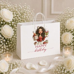 Lustige Whimsical Frau Burgunder Schrift Geschenkt Große Geschenktüte
