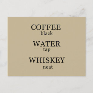 Lustige Whisky-Zitate Humor Whiskey-Sprüche Postkarte
