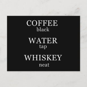 Lustige Whisky-Zitate Humor Whiskey-Sprüche Postkarte