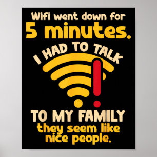 Lustige Wifi-Ausfall-Zitat Computer-Nerd für Vorpu Poster
