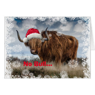 Lustige Wild Yak Santa Mütze Weihnachtskarte