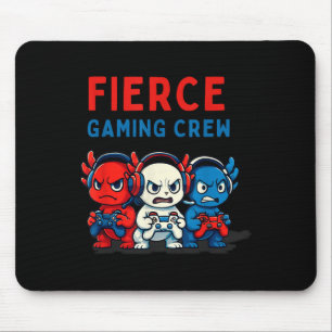 Lustige wilde Axolotl-Spielermannschaft Rot Weiß B Mousepad