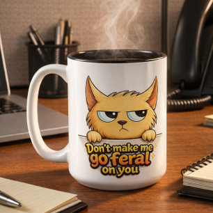 Lustige Wilde Katze Freche Unordnung Kaffeetasse