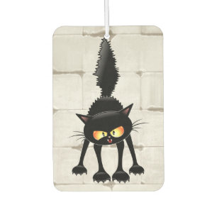 Lustige wilde schwarze Katzen-Cartoon Autolufterfrischer