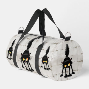 Lustige wilde schwarze Katzen-Cartoon  Duffle Bag