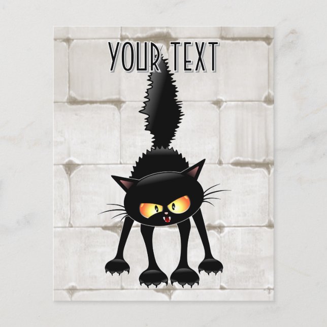 Lustige wilde schwarze Katzen-Cartoon  Flyer (Vorne)