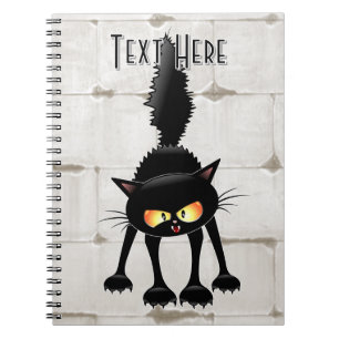 Lustige wilde schwarze Katzen-Cartoon Notizblock