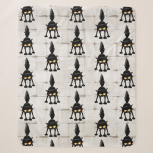 Lustige wilde schwarze Katzen-Cartoon  Sherpadecke