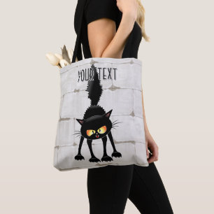 Lustige wilde schwarze Katzen-Cartoon  Tasche
