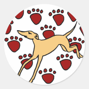 Lustige Windhund-Welpen-Liebe Runder Aufkleber