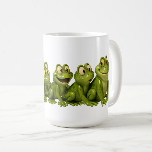 Lustige winkende Frösche  Kaffeetasse (VorderseiteRechts)