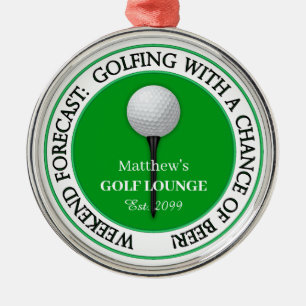 Lustige Wochenend-Golf-Lounge / Bar Ornament Aus Metall
