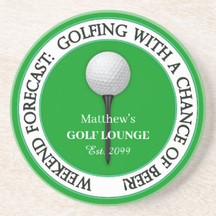 Lustige Wochenend-Golf-Lounge / Bar-Unterlage Getränkeuntersetzer