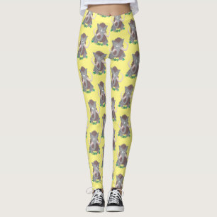 Lustige wollige Mammut-Cartoon-Illustration Leggings