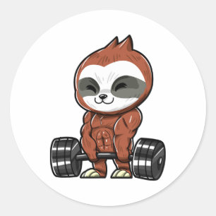 Lustige Workout-Gym-Schlitz-Fitness-Bodybuilding Runder Aufkleber