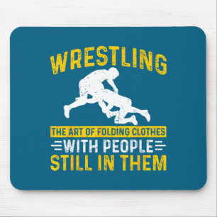 Lustige Wrestling-Kunst des Faltens von Kleidung m Mousepad
