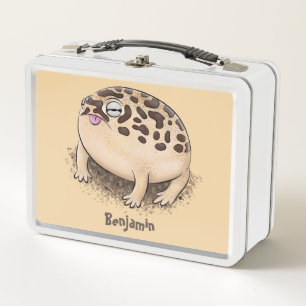 Lustige Wüstenregenfrosch-Cartoon-Illustration Metall Brotdose