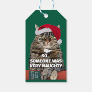 Lustige wütende Katze Weihnachten Geschenkanhänger