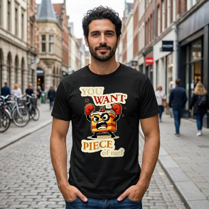 Lustige wütende Torte Scheibe bereit zu kämpfen Ca T-Shirt