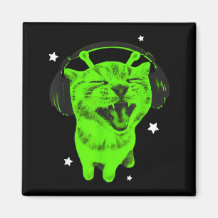 Lustige Y2k-Alien-Katzen-Meme Retro-Alberne-Katze Magnet