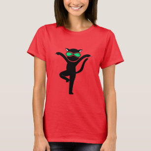 Lustige Yoga-Katze Pose Humor Süße Katze Yoga-Trai T-Shirt