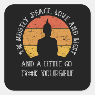 Lustige Yoga-Meditation bin ich größtenteils der Quadratischer Aufkleber