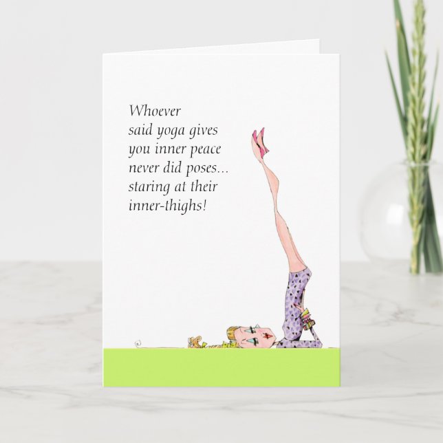 lustige Yoga-Pose-Karte geeignet für Framing! Karte (Vorderseite)