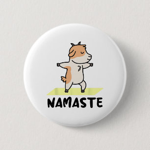 Lustige Yoga-Tier-Designs - Namaste - Süße Ziege Button