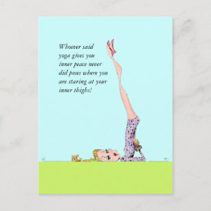Lustige Yogapostkarte mit lustigem Yoga-Spaß! Ankündigungspostkarte