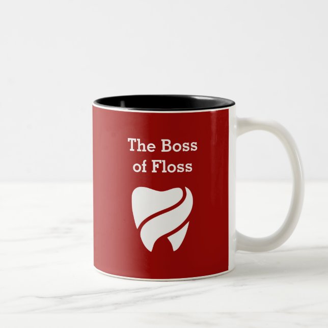 Lustige Zahnarzt-Thema-Büro-Tassen Zweifarbige Tasse (Rechts)