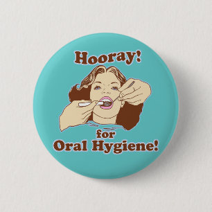 Lustige Zahnärzte und Hygieniker Button