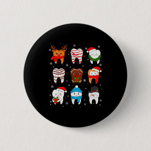 Lustige Zahnärztliche Weihnachten Zähne Süße Xmas Button
