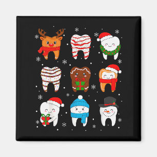 Lustige zahnärztliche Weihnachten Zähne Süße Xmas Magnet