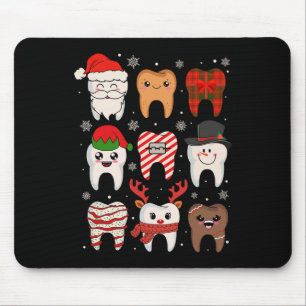 Lustige zahnärztliche Weihnachten Zähne Süße Xmas Mousepad
