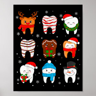 Lustige Zahnärztliche Weihnachten Zähne Süße Xmas Poster