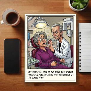 Lustige Zahnarztpraxis Cartoon Postkarte