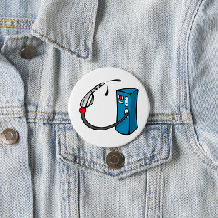 Lustige Zapfsäule Tankstelle Button