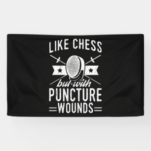 Lustige Zaungestaltung wie Schach, aber mit Einsti Banner