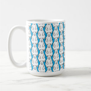 Lustige Zeichentrick-Grizzly-Eisbären Blau Kaffeetasse