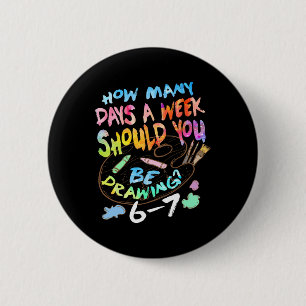 Lustige Zeichnung Skizzierender Künstler Kunstlieb Button