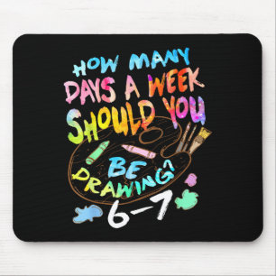 Lustige Zeichnung Skizzierender Künstler Kunstlieb Mousepad