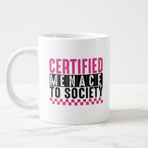 Lustige zertifizierte Bedrohungs Gesellschaft Wort Jumbo-Tasse