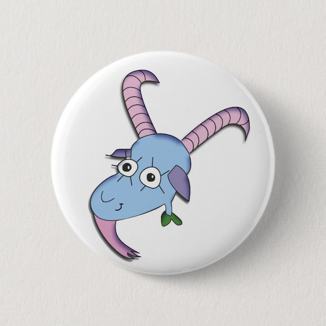 Lustige Ziege Button (Vorderseite)